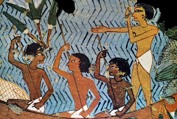 Egyptian tomb wall painting