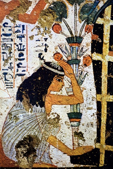 Egyptian tomb wall painting