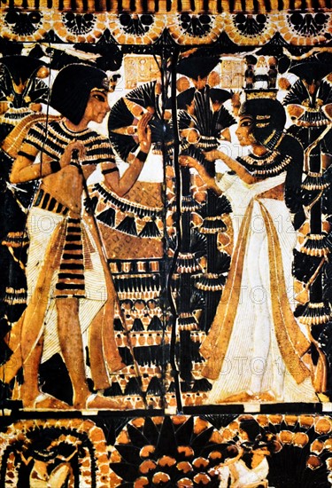 Egyptian tomb wall painting