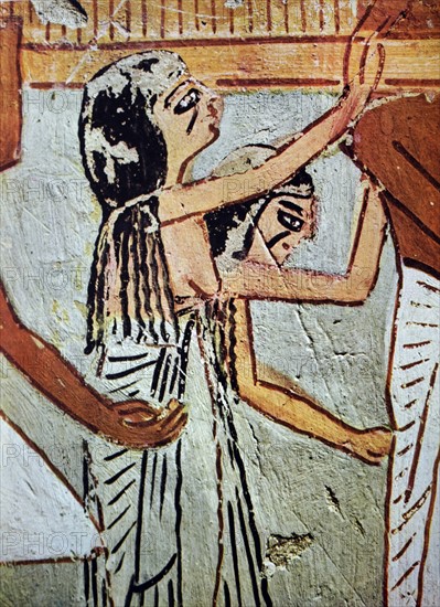 Egyptian tomb wall painting