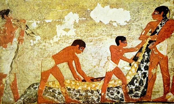 Egyptian tomb wall painting