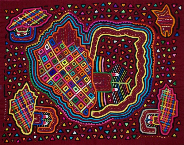 Mola textile by Kuna Indian artist