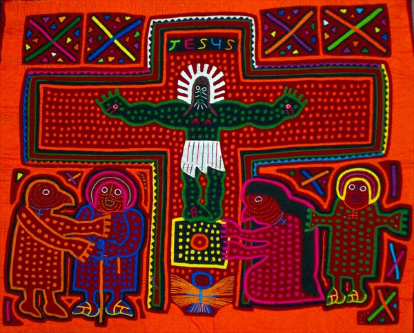 Mola textile by Kuna Indian artist