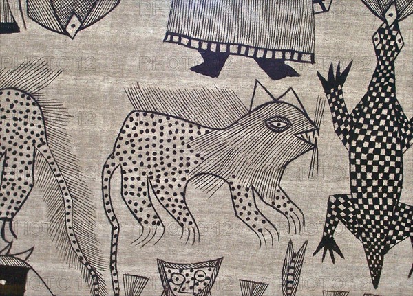 Tribal African painted cloth