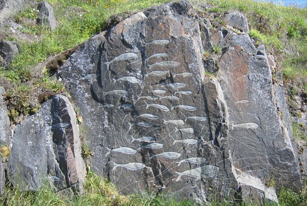 Modern rock art in Qaqortoq, Greenland