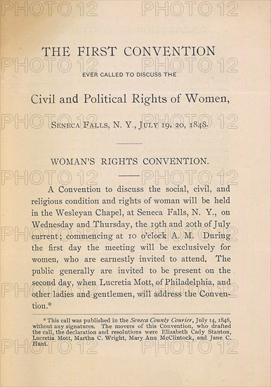 Declaration of Sentiments, 1848.