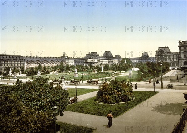 The Louvre, Paris, France between ca. 1890 and ca. 1900.