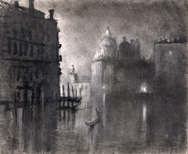 The salute from Grand Canal 1905, by Joseph Pennell, 1857-1926