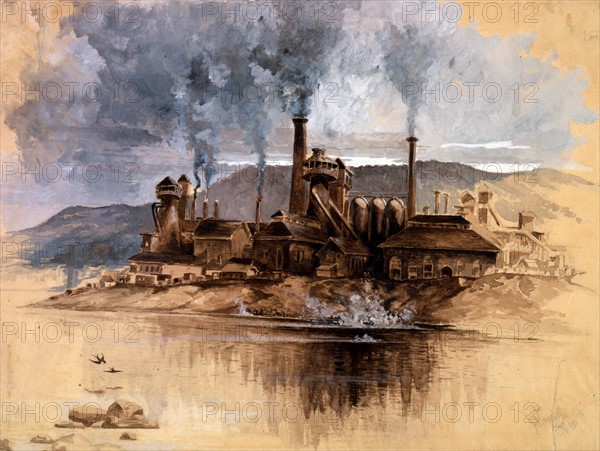 Bethlehem Steel Works 1881. by Joseph Pennell