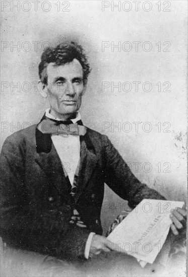 Abraham Lincoln 1809-1865, campaigning for the U.S. Senate, taken in Chicago, Illinois 1854