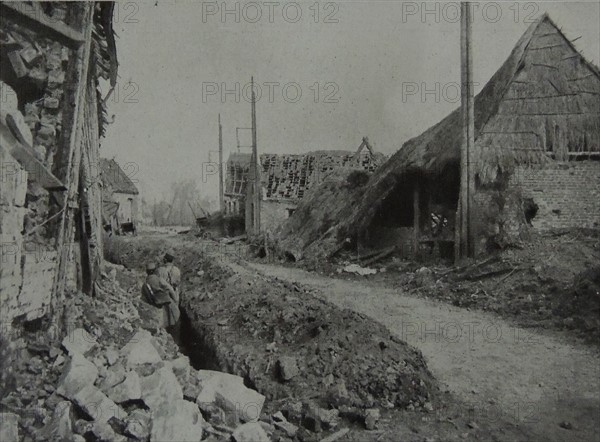 Destruction by departing German army