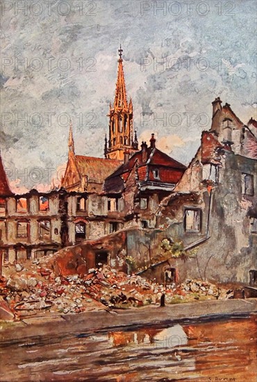 Destruction of the town of Thann, France.