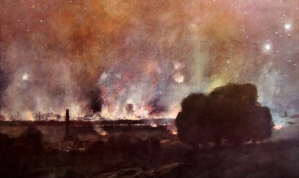 The bombardment of the French town of Arras during WWI.