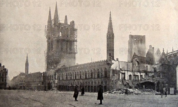 Ruins of the Mayors Office in the Town of Ypres.