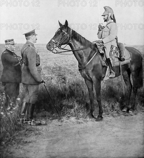General Joffre and Lord Kitchener meet General Baratier.