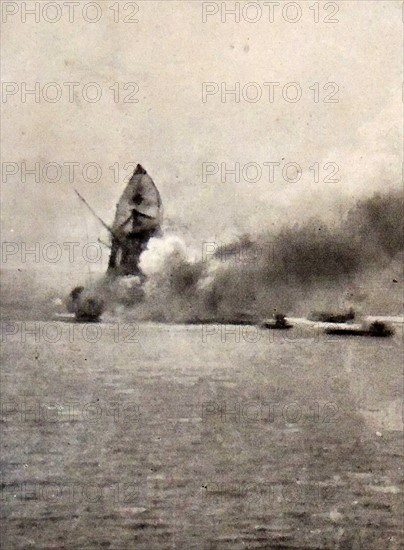 The SS Carthage, sinking after being torpedoed