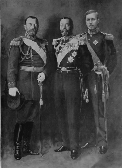 Three allied monarchs at the outset of World War I.
