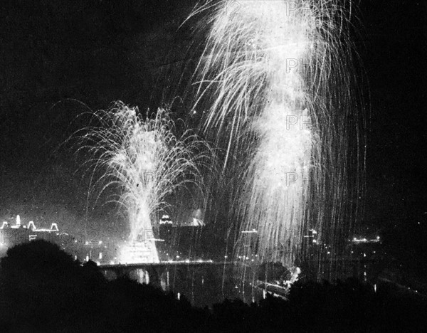 Celebrations in Paris, France, to mark the treaty of Versailles.