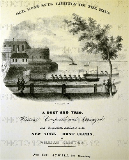 Currier & Ives Illustration. Our Boat sets lightly on the wave