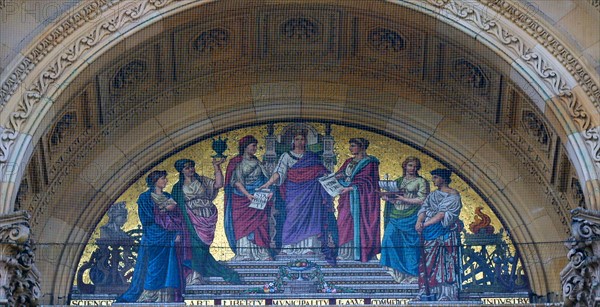 Mosaic over the main entrance to the Birmingham Council House, Birmingham, England.