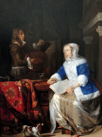 The Duet ('Le corset bleu') by Gabriel Metsu