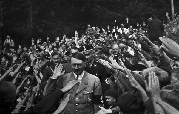 Adolf Hitler with local supporters at Obersalzberg