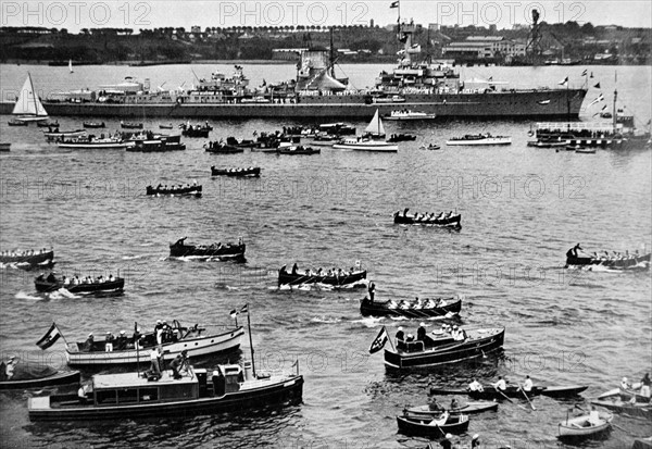 key units of the German navy assembles at Kiel