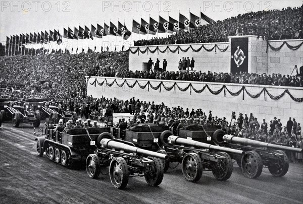 German army artillery on parade in Nuremberg