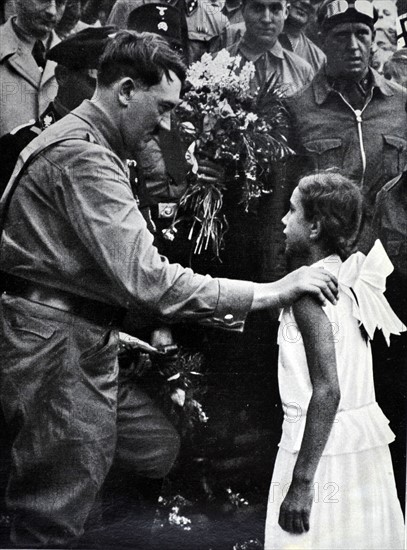 Adolf Hitler, greeted by Hitler Youth