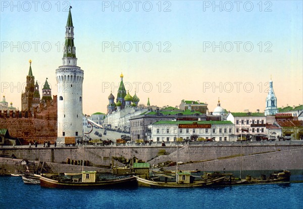 The Kremlin towards St Basil's cathedral and Red Square, Moscow