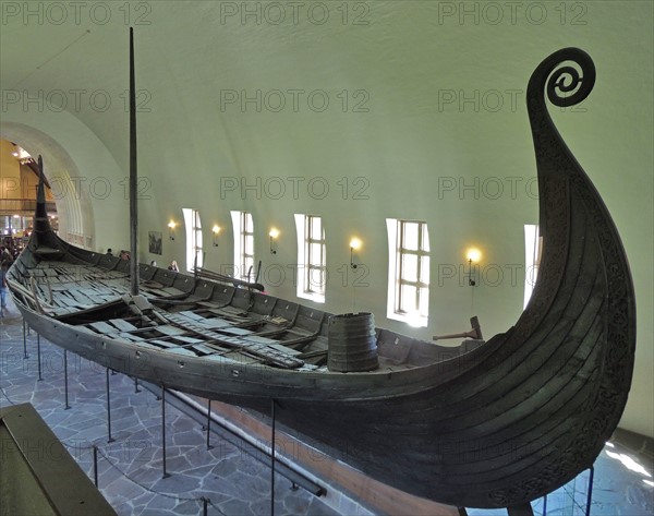 The Oseberg ship . A Viking ship dating from around 800 AD