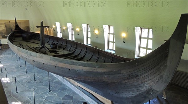 The Oseberg ship . A Viking ship dating from around 800 AD