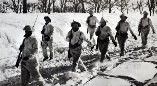 British soldiers on the western front winter 1939 WWII.