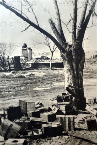 Abandoned luggage and crates as civilians flee the German army as they advance into Russia 1941