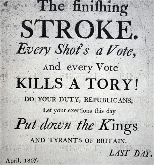 Election poster of 1807 published in the USA