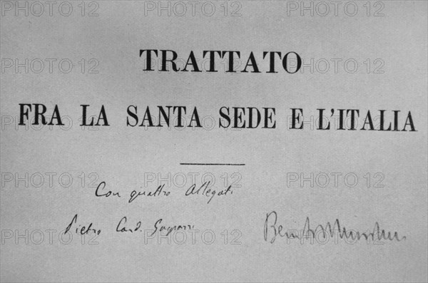 First page outside of 'the Lateran Treaty'