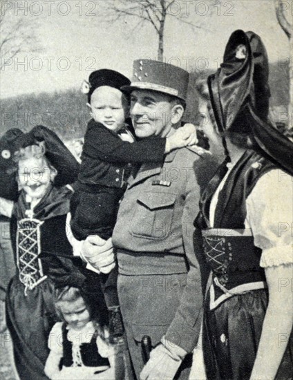 WWII: General de lattre during the liberation of Alsace, France 1944