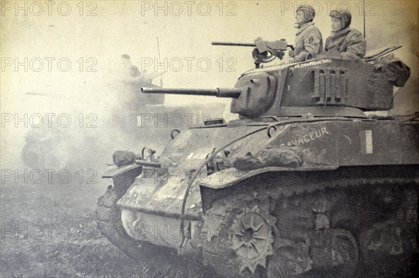 French army tanks at the liberation of Alsace 1944