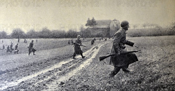 French army infantry at the liberation of Alsace 1944