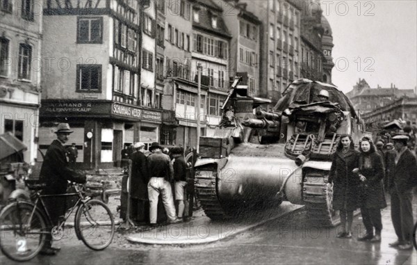 celebrations in Strasbourg after liberation from German occupation in WWII