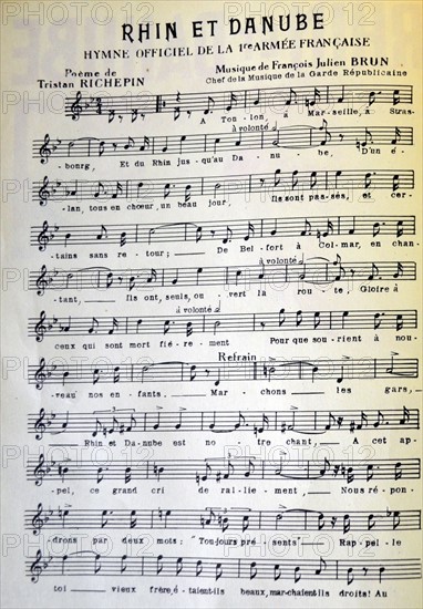 The official hymn of the Free French army in Alsace Lorraine, 1943