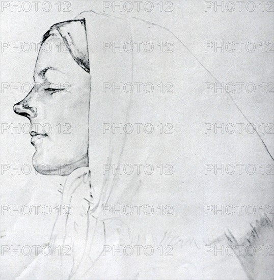 portrait of augusta Bjornson by Olaf Leonhard Gulbransson