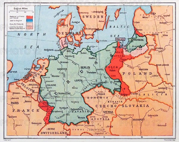 Map of Prussia in Germany circa 1870