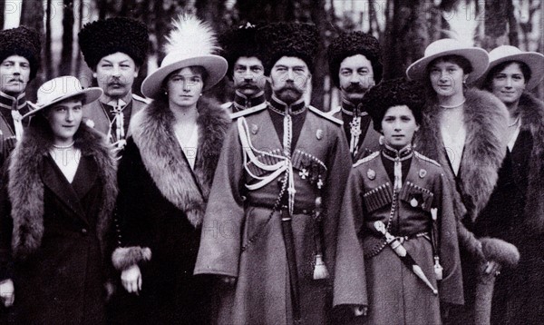 The Romanovs visiting a regiment during WWI.