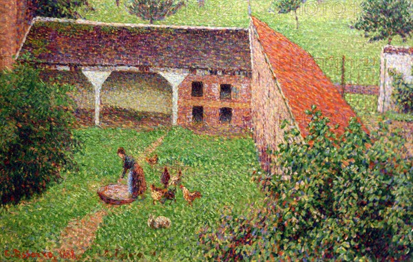 View from my Window, Eragny-sur-Epte, by Camille Pissarro (1830-1903)