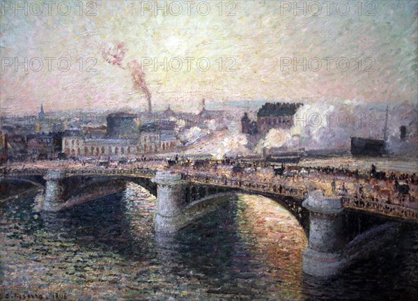Le Pont Boieldieu a Rouen, Soleil Couchant, 1896 by Camille Pissarro