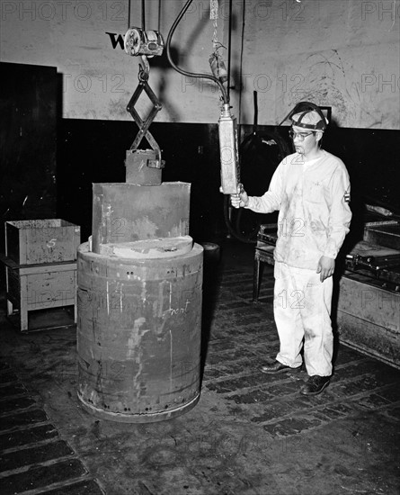 Depleted uranium ingot foundry at Rocky Flats Plant