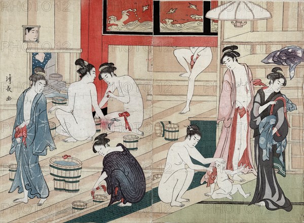 Public bathhouse by Kiyonaga Torii