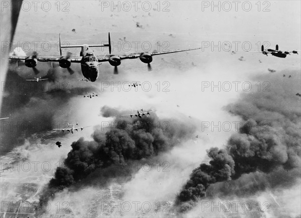 Waves of Consolidated B-24 liberators