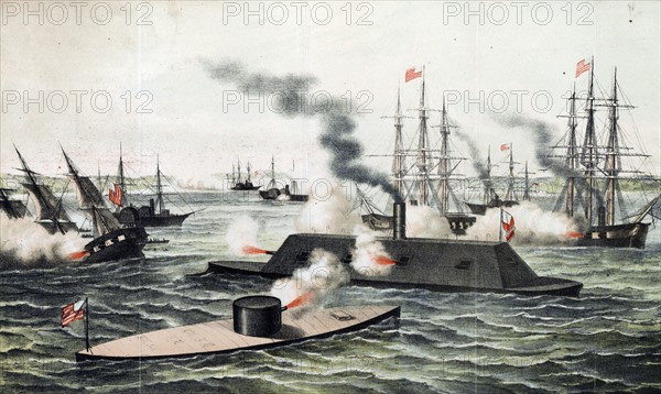The first battle between 'iron' ships of war